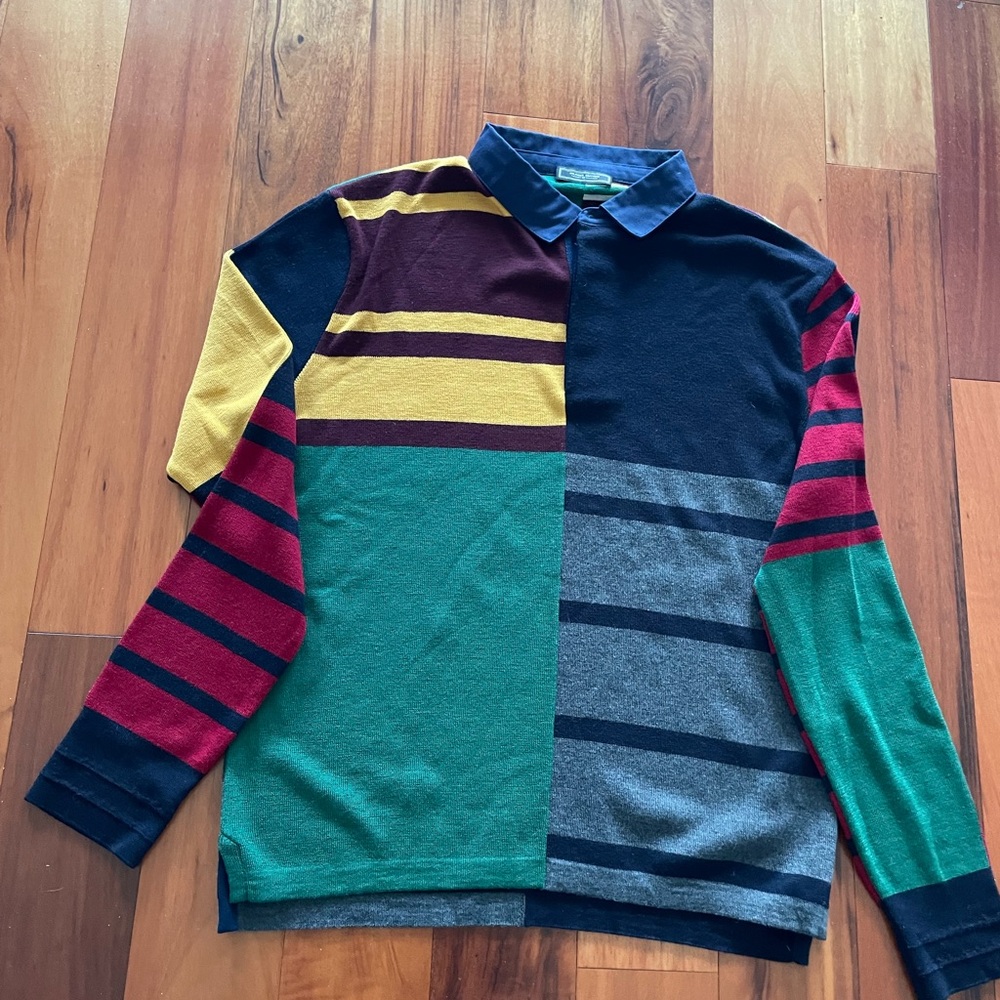 Tommy Hilfiger Edition Multi-Color Sweater with Fabric Collar